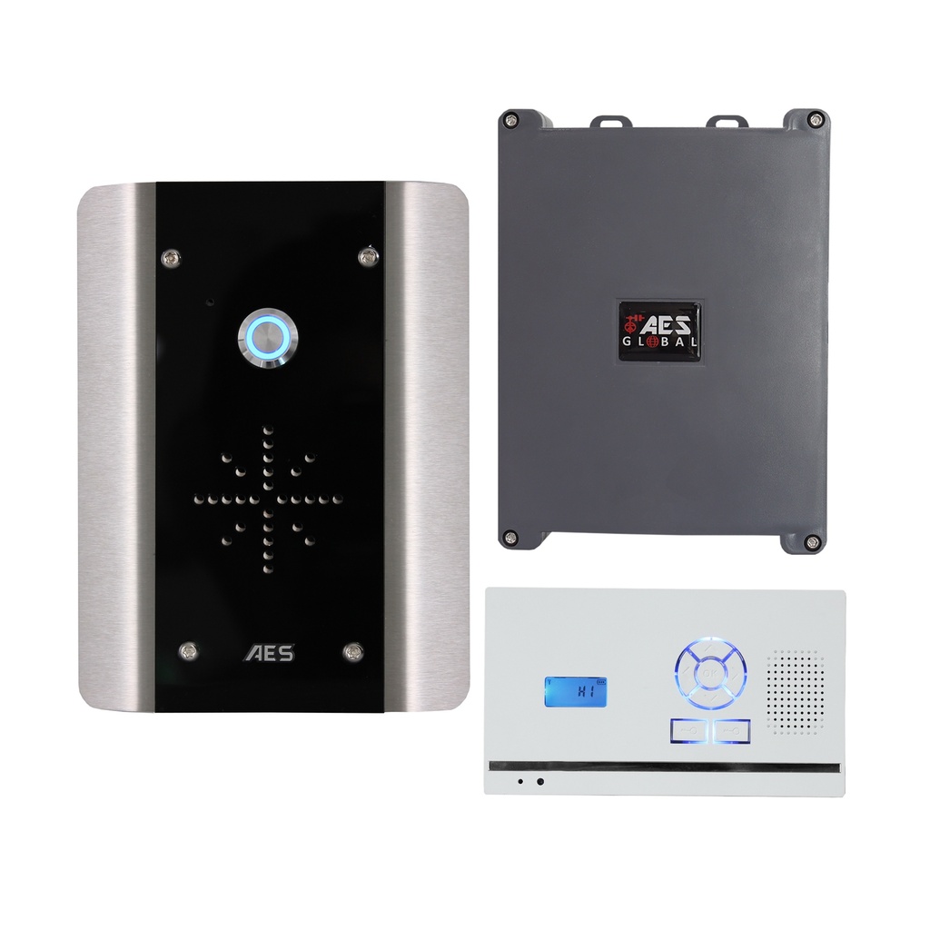 DECT draadloze intercom met handsfree wandset RVS