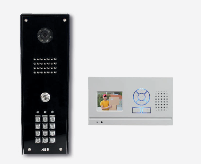 DECT draadloze videofoon met wandset + code zwart