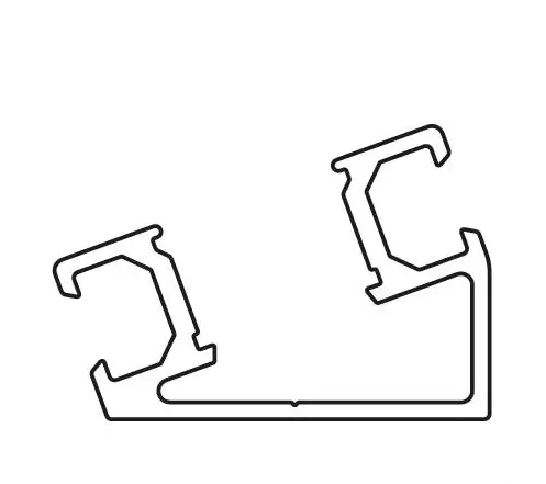 Alu profiel 20°gebogen; zwart 36mm br/2m lang