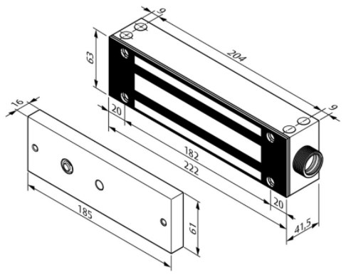 [AA000398915] Électroaimant en inox 5400N – 12/24V DC